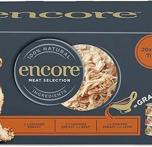 Encore 100% Natural Wet Dog Food, Grain Free, Multipack Meat Selection in 156g (Pack of 20)