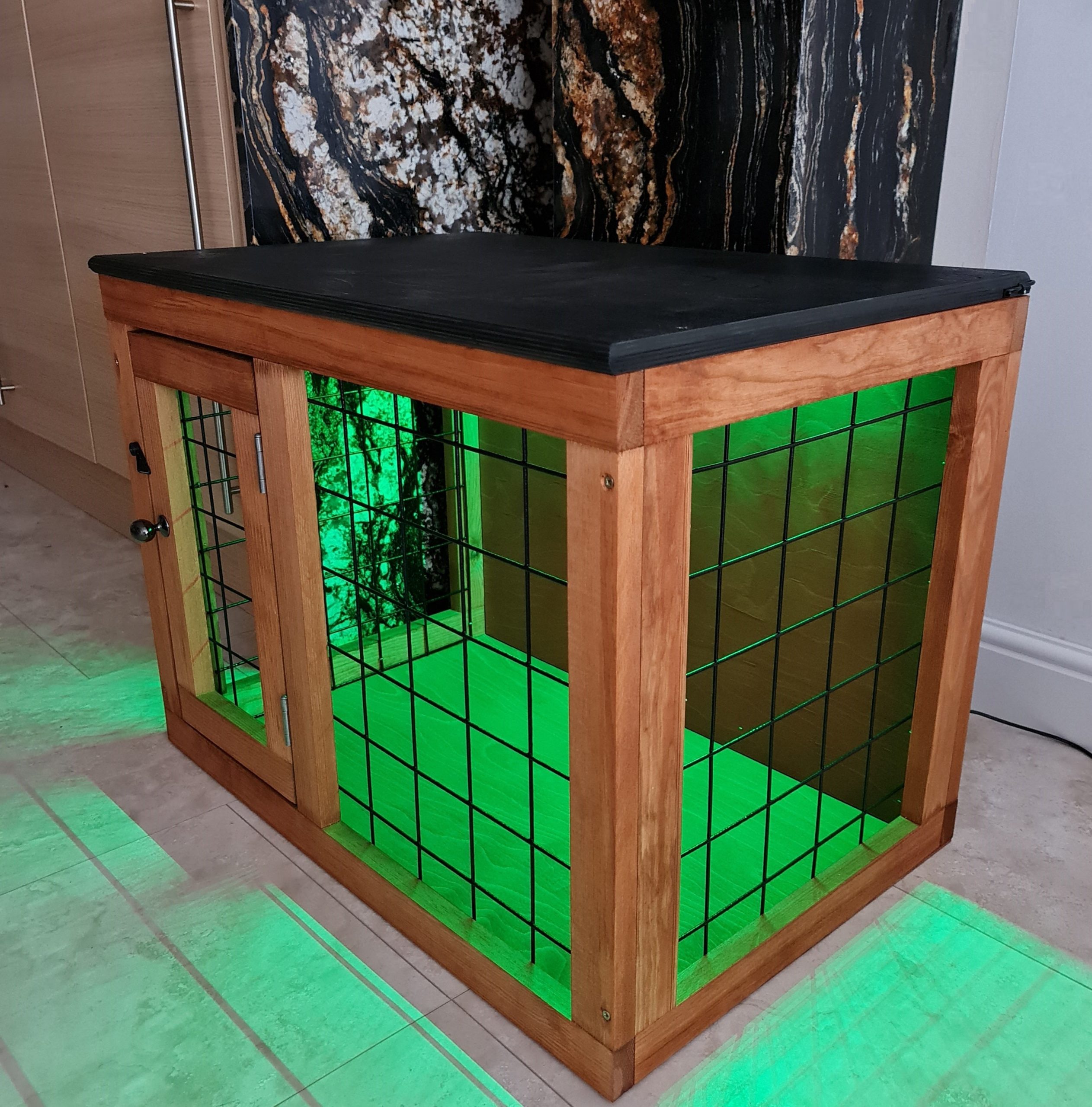 Luxury Indoor Dog Kennel Cage Crate Black