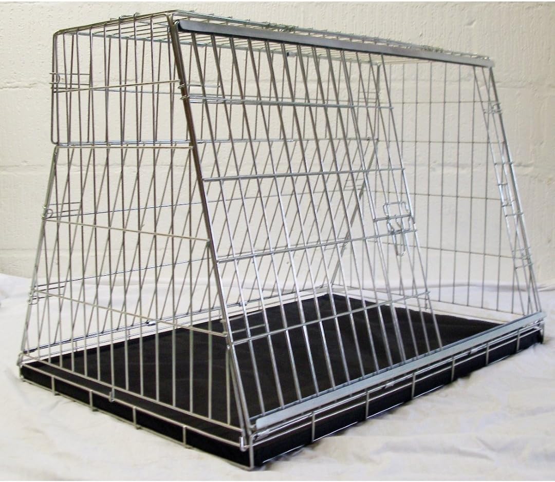 Pet World Car Dog Puppy Travel Cage Crate Pet Travel For hatchback Cars – 32″, Silver